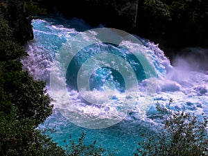 The explosive waters of Huka Falls, New Zealand