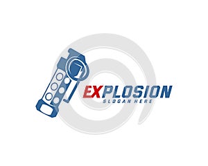 Explosive Weapon logo design vector, Explosive vector, Design Illustration