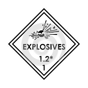 Explosives color element. Hazardous material.