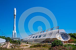 Expo Building seville with replica Arianne Sky Rocket