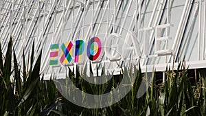 Expo Milano 2015 logo in Milan, Italy