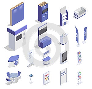 Expo Stands Isometric Set