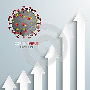 Exponential Growth Arrows Diagram Corona Virus Infographic