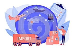 Export control concept vector illustration