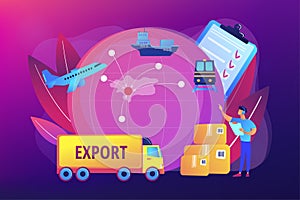 Export control concept vector illustration