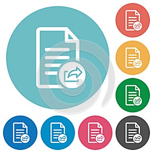 Export document flat round icons