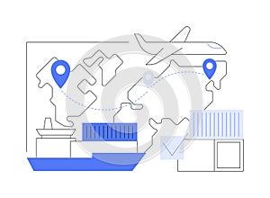 Export of goods abstract concept vector illustration.