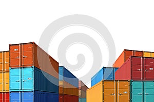 Export import cargo containers bulk isolated 3d illustration