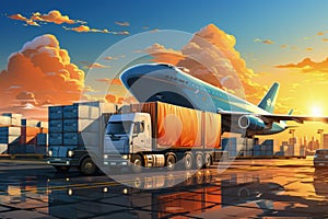 Export import of food transportation, logistics, delivery of cargo, storage and transportation of goods, agricultural