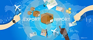 Export import global trade world map market international