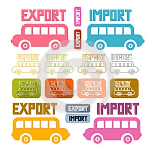 Export Import Icons Set