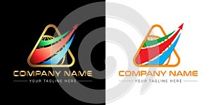 Export logo design, colorful abstract vector branding logo