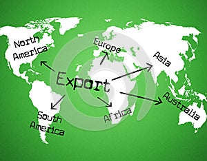 Export Worldwide Means Sell Overseas And Exported