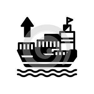 Black solid icon for Exporter, ship and shipping