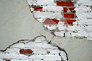 Exposed brick wall with paint