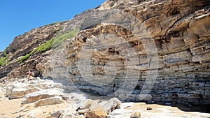 Exposed Coal Seam in the Cliff Face at Dudley Beach New South Wales Australia