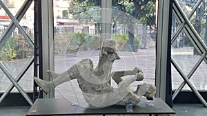 Exposed dead mother and child in the Pompeii