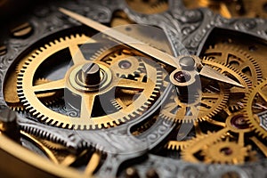 exposed gears of a world time clock