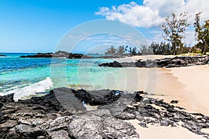 Exposed Lava Reef on The Shore of Makalawena Beach photo