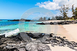 Exposed Lava Reef on The Shore of Makalawena Beach