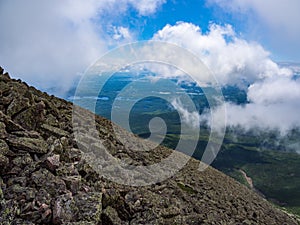 Exposed Narrow Mountain Ridge, Knife`s Edge, Katahdin