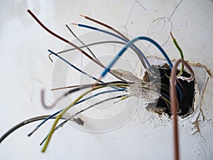 Exposed new electrical wiring