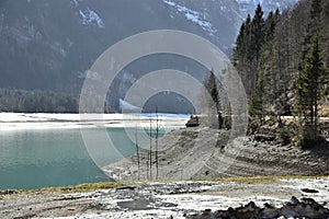 Exposed steep banks of KlÃ¶ntalersee lake