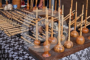 Exposure of sardinian woodwind instruments, handmade from expert artisan