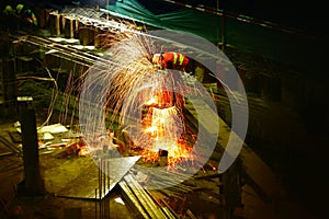 Exposure. Weld. Welding. Work. Worker. Work place. Light. Light beams. Night. Evening. Workhard. Hard work. Steel. Build.