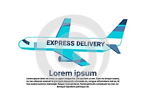 Express delivery airplane transport parcel packages international transportation shipping industrial concept isolated