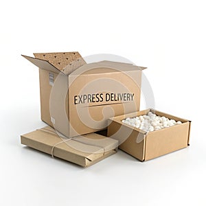 Express Delivery 3D Illustration isolated on white background photo