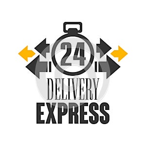 Express delivery 24 hours logo design template, vector Illustration on a white background