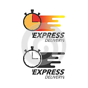 Express delivery icon concept. Stop watch icon for service, order, fast and free shipping. Modern design.