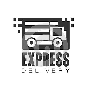 Express delivery logo design template, black vector Illustration on a white background