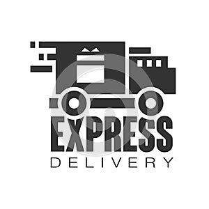 Express delivery logo design template, black vector Illustration on a white background