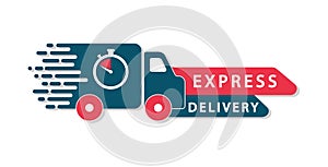 Express delivery logo. Shipping services. Flat vector icon