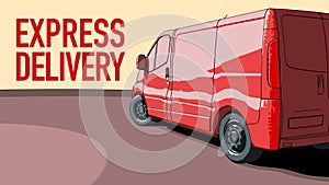 Express Delivery red van motion.