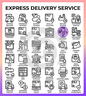 Express delivery service icons