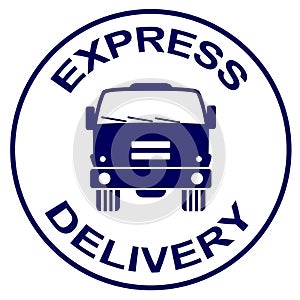 Express delivery stamp - truck silhouette