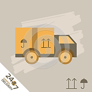 Express Delivery Symbols. Raster illustration.