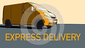 Express Delivery van motion.