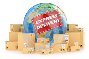 Express delivery worldwide. Concept