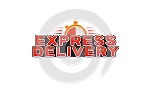 Express fast time delivery order logo banner.