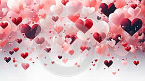 Express love with hearts on a soft background