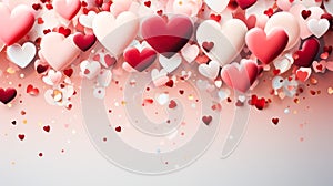 Express love with hearts on a soft background