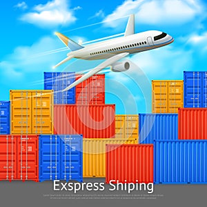 Express Shipping Cargo Container Poster