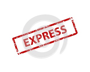 Express stamp vector texture. Rubber cliche imprint. Web or print design element for sign, sticker, label