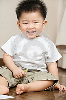 Expression of Asian toddler