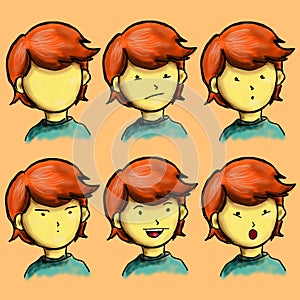 Expression Boy Character