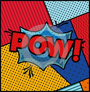Expression bubble with pow pop art style
